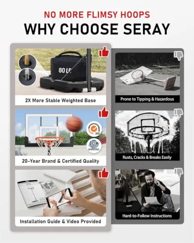 Seray Kids Basketball Hoop 3.2-7.2 ft