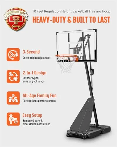 Seray Basketball Hoop 4.9-10 ft