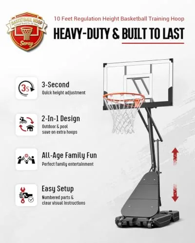Seray Poolside Basketball Hoop 3.4-10 ft